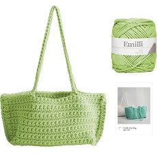 yarna 에밀리 시티백 실 1볼 + 인쇄도안 뜨개질 DIY 세트, 1개, 09메로나