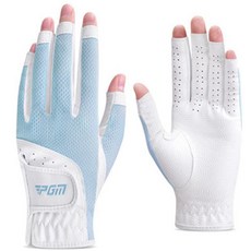 PGM Golf 女款露指防滑高爾夫球手套 雙手用, 藍色, 1組