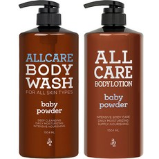 auau All Care沐浴乳+身體乳組 嬰兒爽身粉香, 1組