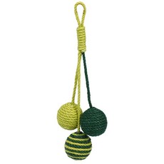 貓咪G&Y三色麻繩球玩具, 1個, 綠色