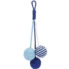 貓咪G&Y三色麻繩球玩具, 1個, 藍色