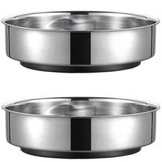 Y플러스원 不鏽鋼多用途旋轉托盤 2入, 銀色