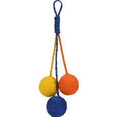 貓咪 G&Y 三色麻繩球玩具, 1個, 黃色