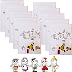 世界各國傳統服飾製作遊戲貼紙2, 混合顏色, 10個