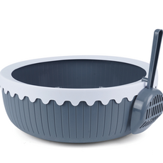 Purmi Pudding Pudding貓砂盆 平板型貓砂盆+貓砂鏟, 1組, 灰色