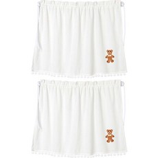 G&Y 車用吸附式白色毛球遮陽簾, 蝴蝶結熊1, 2個