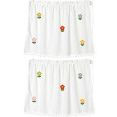 G&Y 車用吸附式白色毛球遮陽簾, 五朵花2, 2個