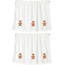 G&Y 車用吸附式白色毛球遮陽簾, 蝴蝶結熊3, 2個