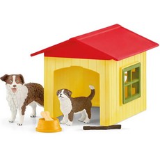 schleich 史萊奇 狗屋與棕色邊境牧羊犬公仔 SL42573, 1個