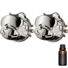 DeBen 鏡面灰車用芳香劑擴香瓶 2入 + 補充液 + 提袋組, 黑櫻桃香, 1套