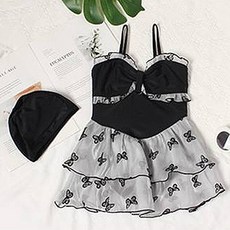 女童蝴蝶公主連身泳裝 + 帽子套組 CCW33GSW380