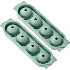 矽膠大球製冰模具 2入 一字型4格, 綠色, 1個