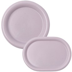 ssueim GOOD VIBES系列陶瓷橢圓盤+圓盤組, 淺紫色, 1組, 圓盤+橢圓盤