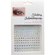 Losae 重點彩妝亮片配件貼紙 圓形水鑽A, 混合色, 1個