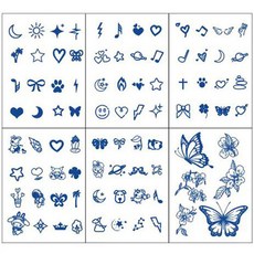 디에스 워터프루프 포인트 타투 스티커 C, 혼합색상, 1개