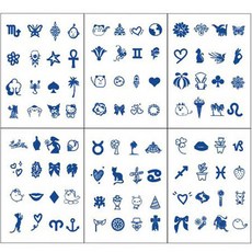 DS 防水重點紋身貼紙 A, 混合色, 1個