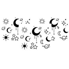 DS 亮點迷你紋身貼紙 宇宙, 混合顏色, 3個