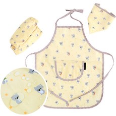 Coney Island 兒童防水圍裙 + 袖套 + 頭巾 + 防水袋組合