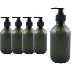 按壓式圓角分裝瓶 500ml, 綠色（容器）, 5個