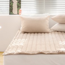 涼感輕撫尤加利泡泡紗薄墊, 米色
