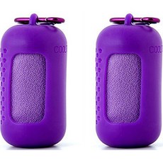 모노플리 건식 아이스 헬스 휴대용 스포츠 타월 세트, 퍼플, 2개