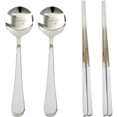 Willive 韓國製 304不鏽鋼 Nino 陶瓷兒童餐具組, 白色, 湯匙 2p + 筷子 2雙