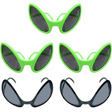 Livingda 外星人派對眼鏡綠色 3 件 + 黑色 2 件套組, 綠色, 黑色, 1組