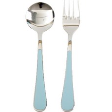 해모 윌리브 국산 304스텐 니노 세라믹 아동커트러리세트, 스카이블루, 숟가락 + 포크, 1개