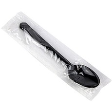 一次性湯匙 黑色 個別包裝, 1個, 1000件