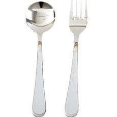 HAEMO Willive 韓國製 304不鏽鋼 Nino 陶瓷兒童餐具組, 白色, 湯匙 + 叉子