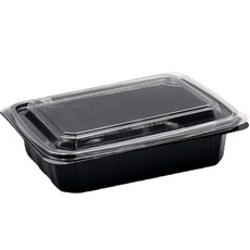 Happy lock 沙拉配菜容器 + 蓋子組合 黑色 AP-204, 200套