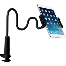 12 Round 夾式便攜平板電腦支架, 黑色, 1個