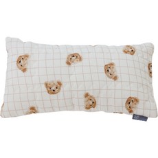 RITOGATO 寵物人造絲涼感方形坐墊, 格紋熊