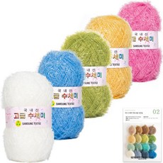 yarna 뜨개질 수세미 80g x 5볼 + B타입 도안 8종 세트, 1개, N2 스위트 스프링