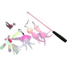 틸릿 고양이 펀치 헤드 5종 + 낚시대 세트, 핑크, 1세트