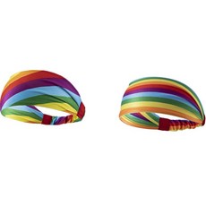 Belle 全彩虹髮帶 2件組, 粗彩虹, 中彩虹
