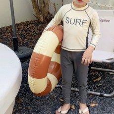 woojooi 男童衝浪防曬泳衣上衣 + 下身 + 泳帽套組