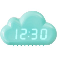 뭉게 구름 디자인 LED 디지털 시계, 그린