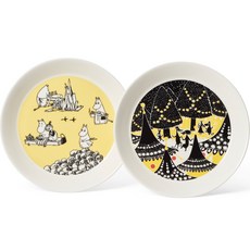 ARABIA1873 Yellow and Herrey 餐盤組 19cm, 混合色, 盤子2種, 1套