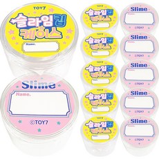 TOY7 Aga Plus 史萊姆姓名吊牌盒 2款 x 6入組, 黃色, 粉紅色, 1套