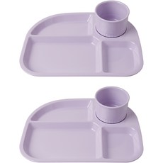 Awakensense Morning Plus 餐盤 2入 + 迷你杯 2入 組, 丁香紫色