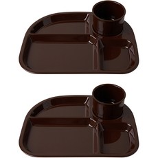 Awakensense Morning Plus 食物盤 2 件 + 迷你杯 2 件套組, 可可米色