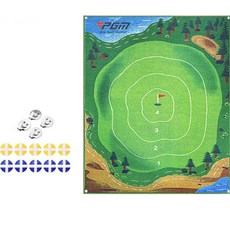 PGM Golf 高爾夫飛鏢墊 + 魔鬼氈高爾夫球 10顆 + 壁鉤 4入組, 綠色