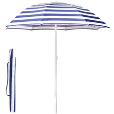 캠프빌리지 스트라이프 파라솔 + 보관가방, 블루