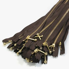 YKK 華可貴 金色拉鍊 1 20cm, 棕色, 25個