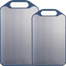 Ecrins 不鏽鋼雙面砧板組, 藍色中 + 藍色大, 1套