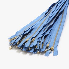 YKK 華可貴 金色拉鍊1 15cm, 湖藍色, 25個