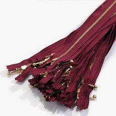 YKK 華可貴 金色拉鍊 1 30cm, 葡萄酒, 25個