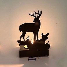 홈 캔들 홀더 장식품, 03 숲속의순록