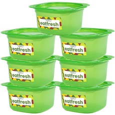 KKOMKKOMI Eatfresh微波爐適用冰箱收納綠色保鮮盒, 保鮮盒 300ml, 7入